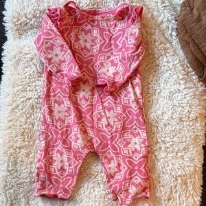 Tea Collection Pink and Cream Floral Pattern One-Piece